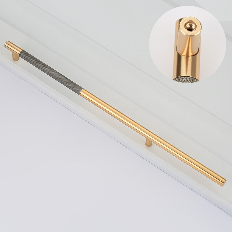 Paidu Manufacturer Minimalist Gold Gray Light Luxury Nordic Extended Wardrobe Door Handles Drawer Cabinet Aluminum Alloy Small Handles