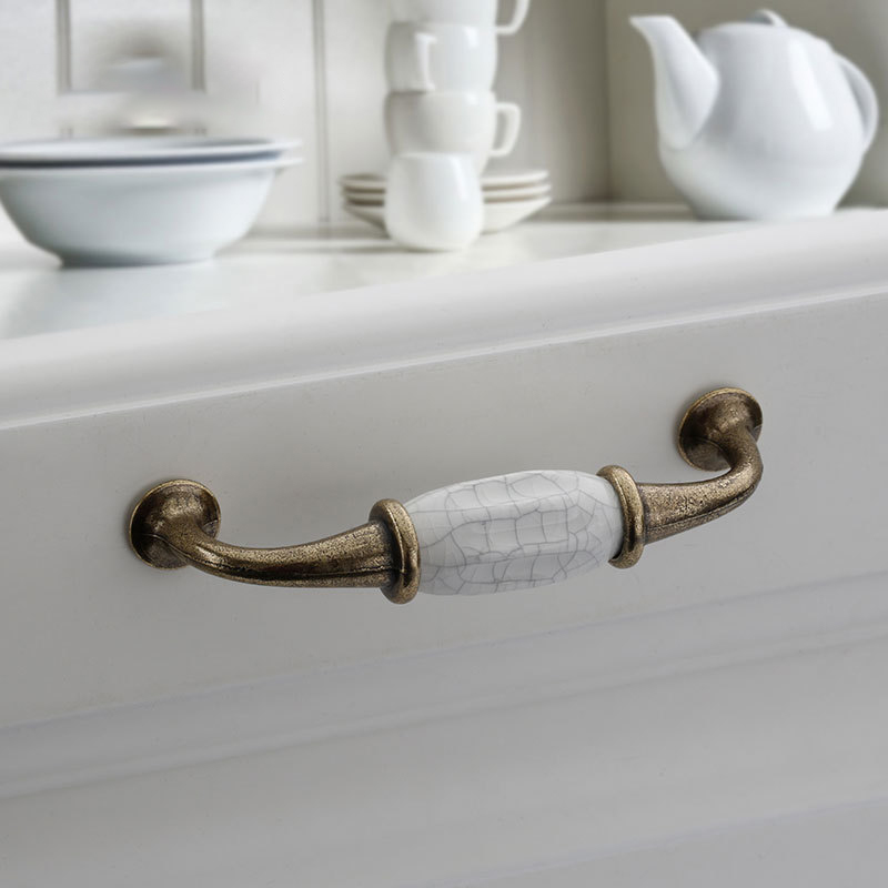 Paidu Manufacturers European Crack Cabinet Drawer Ceramic Handle Type Wardrobe Door Handle Antique Ceramic Handle