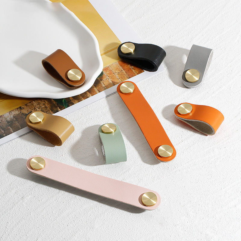 Paidu Manufacturer Nordic Wardrobe Door Shoe Cabinet Door Leather Handles Light Luxury Brass Drawer Handles With Thickened Anti-collision Design