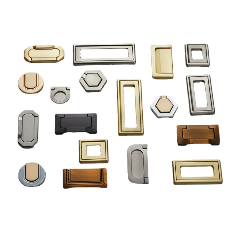 Manufacturers Zinc Alloy Bedside Table Dark Buckle Drawer Flat Pull Tatami Invisible Simple Hole 64 Square Handle