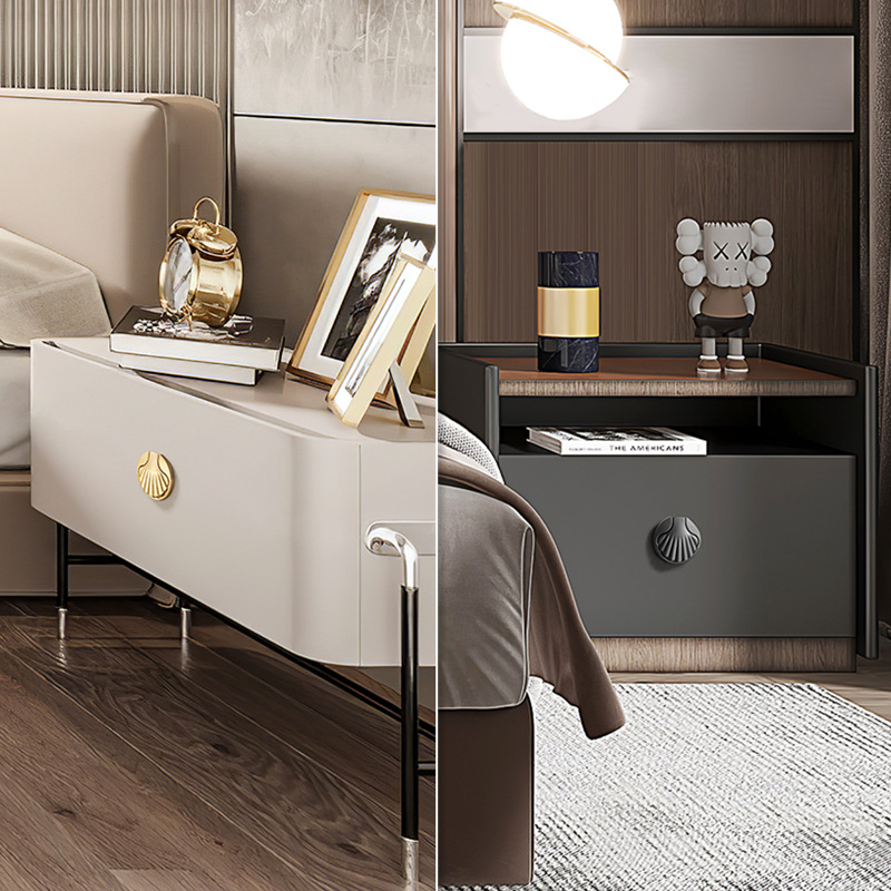 Paidu Manufacturers New Shell-Shaped Wardrobe Drawer Handle Light Luxury Furniture Cabinet Round Handle Shoe Cabinet Drawer Invisible Small Handle