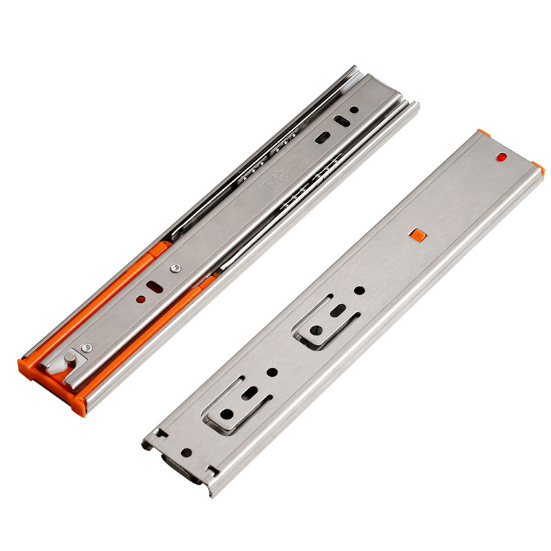 Paidu Manufacturer 304 Drawer Slide Three Section Rail Buffer Rail Guide Rail Thickened Keyboard Ball Slide Groove