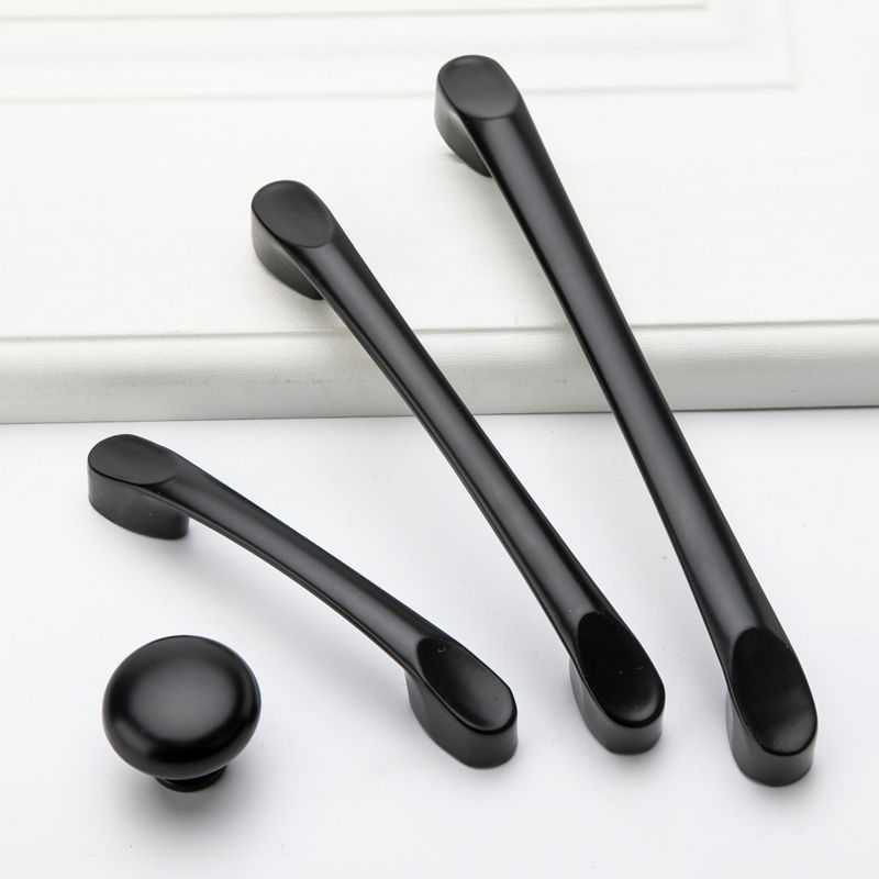 Paidu Manufacturers Aluminum alloy black thumb handle cabinet drawer wardrobe door handle furniture hardware single hole small handle wholesale
