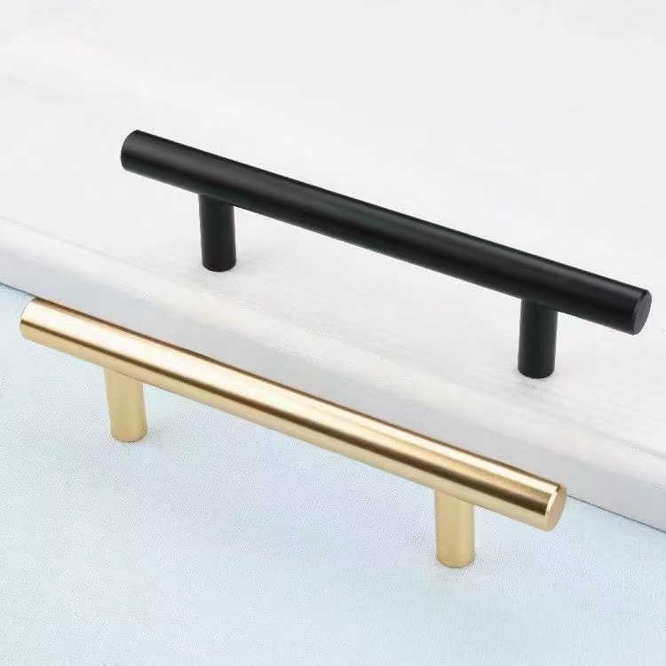 Simplified European American style drawer handle cabinet door wardrobe door handle gold black furniture hardware light luxury