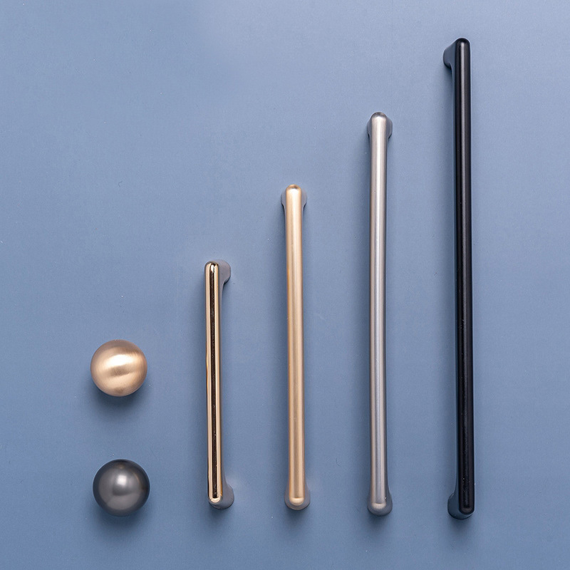 Manufacturer direct sales zinc alloy extended customized handles for wardrobes and bathroom drawers, black single-hole large cabinet door handles, luxurious and elegant.