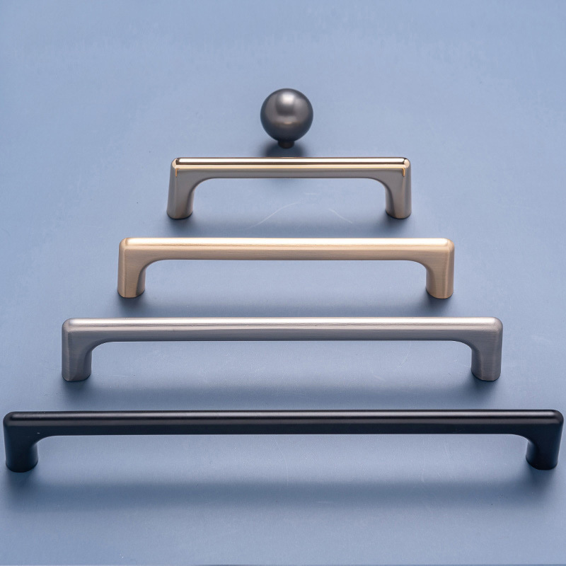 Manufacturer direct sales zinc alloy extended customized handles for wardrobes and bathroom drawers, black single-hole large cabinet door handles, luxurious and elegant.